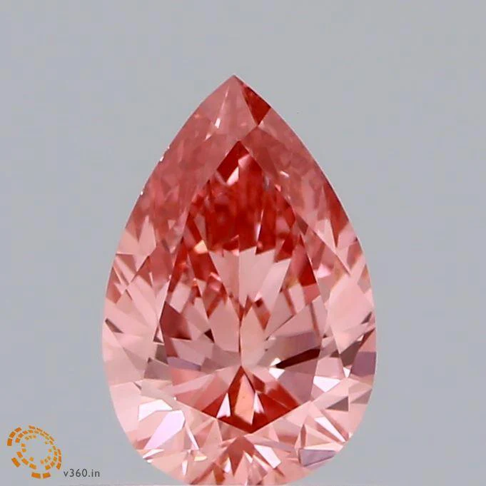 0.56Ct Vivid Pink VS2 IGI Certified Pear Lab Grown Diamond