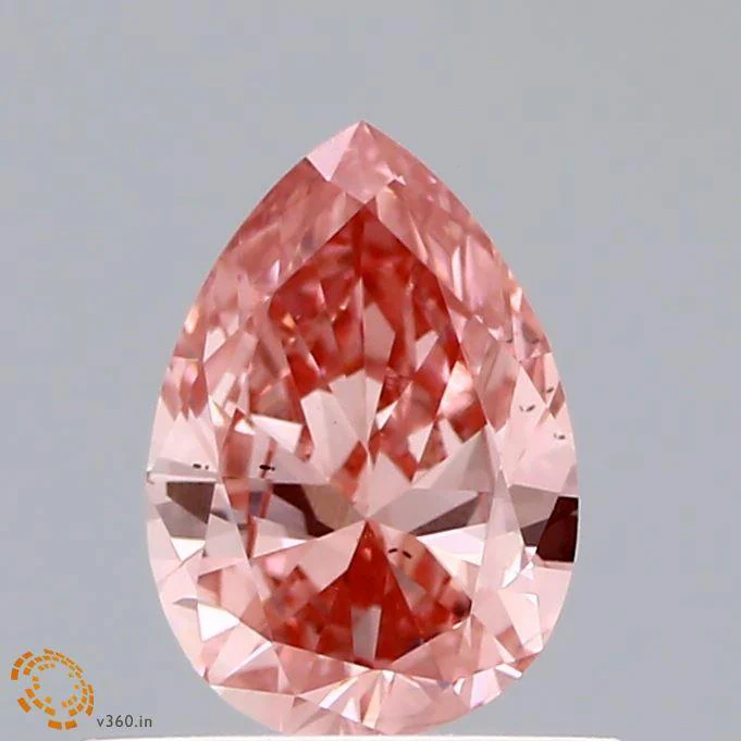 0.56Ct Vivid Pink VS2 IGI Certified Pear Lab Grown Diamond