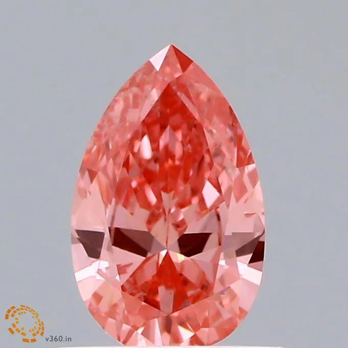 0.56Ct Vivid Pink SI1 IGI Certified Pear Lab Grown Diamond