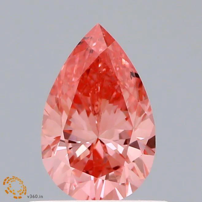 0.59Ct Vivid Pink SI1 IGI Certified Pear Lab Grown Diamond