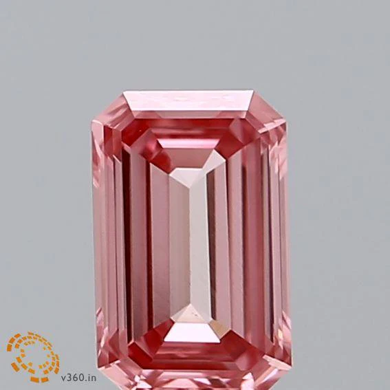 0.69Ct Intense Pink VS1 IGI Certified Emerald Lab Grown Diamond