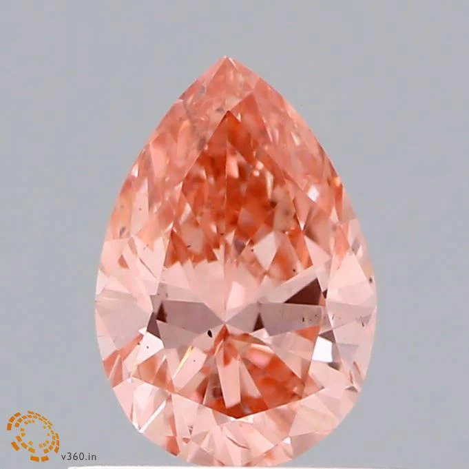 0.63Ct Vivid Pink SI1 IGI Certified Pear Lab Grown Diamond
