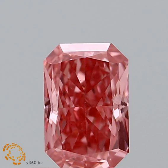 0.84Ct Vivid Pink VS2 IGI Certified Radiant Lab Grown Diamond