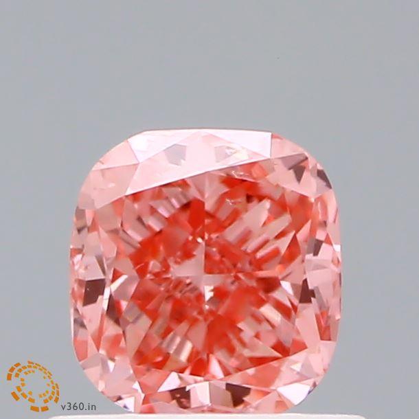 0.62Ct Vivid Pink SI1 IGI Certified Cushion Lab Grown Diamond