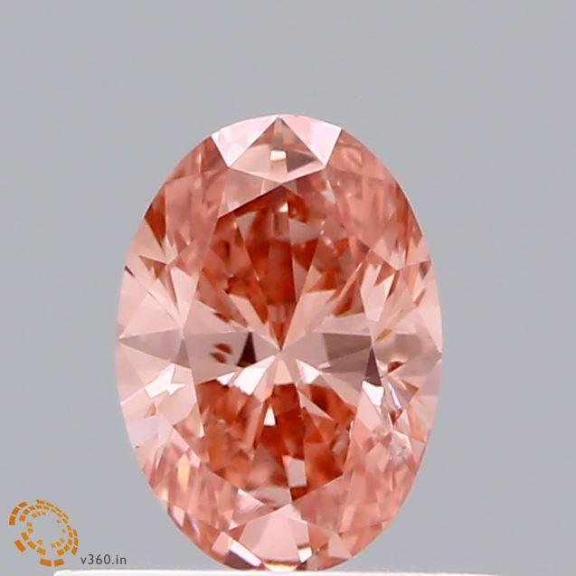 0.49Ct Vivid Pink SI1 IGI Certified Oval Lab Grown Diamond