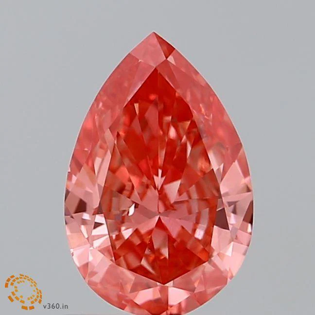 1.01Ct Deep Pink SI1 IGI Certified Pear Lab Grown Diamond
