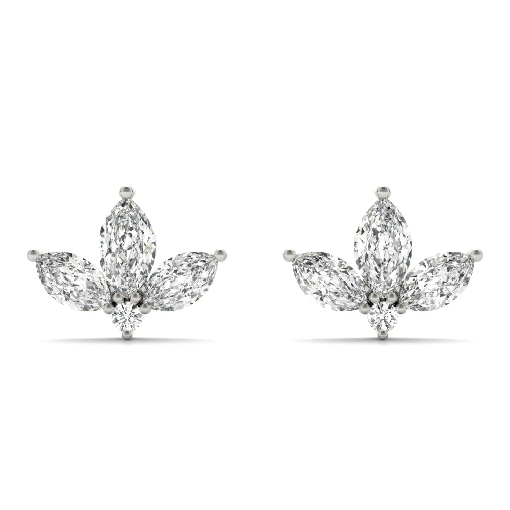 Audrey 3 Stone Earrings
