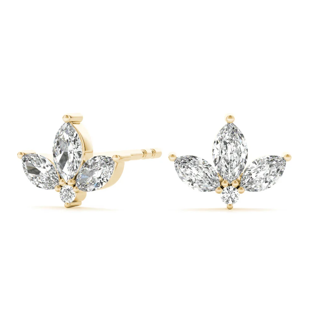 Audrey 3 Stone Earrings - Image 2