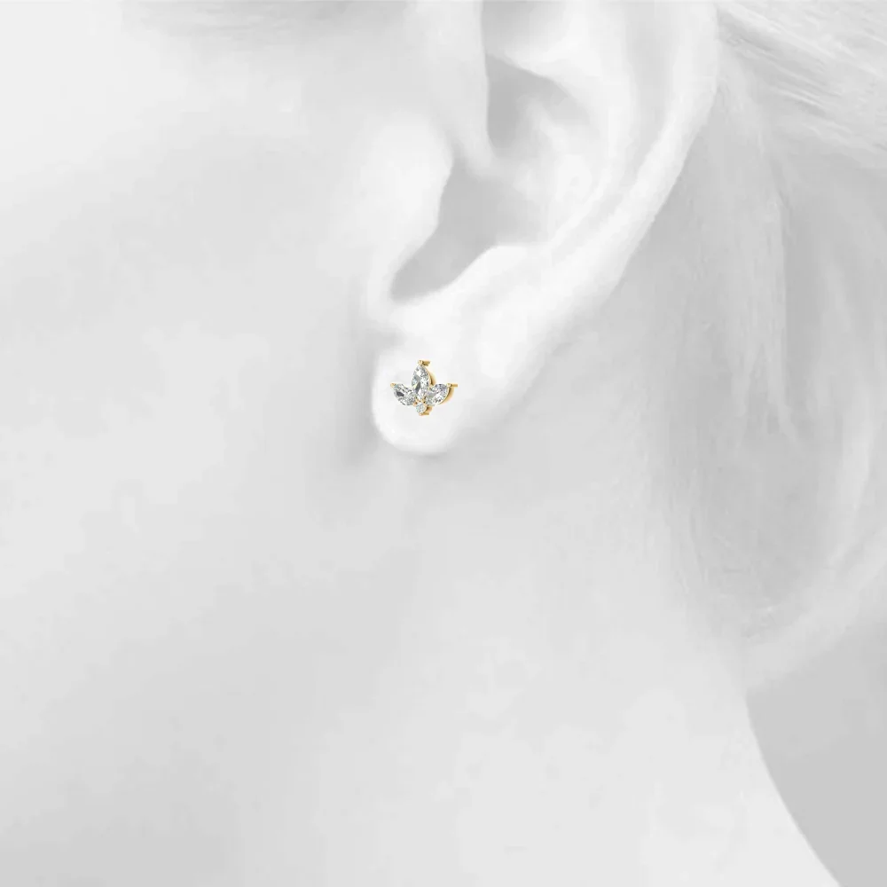 Audrey 3 Stone Earrings - Image 4