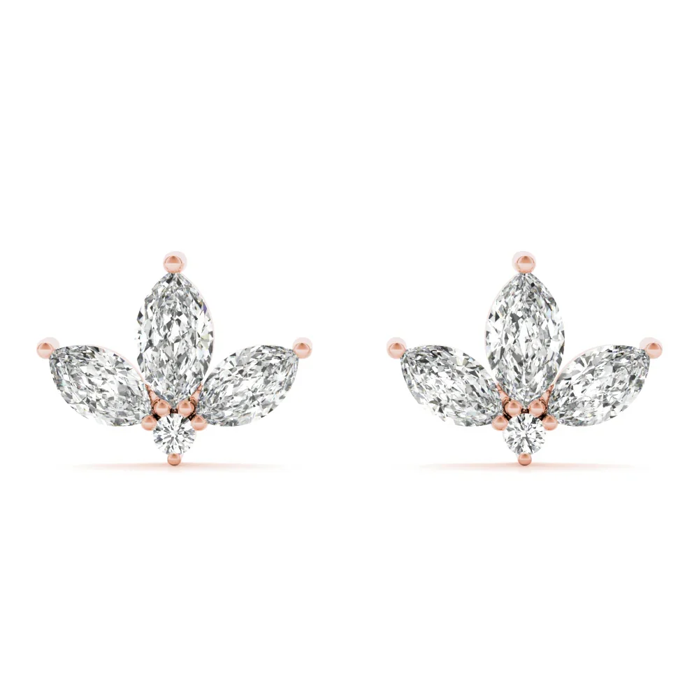 Audrey 3 Stone Earrings - Image 6