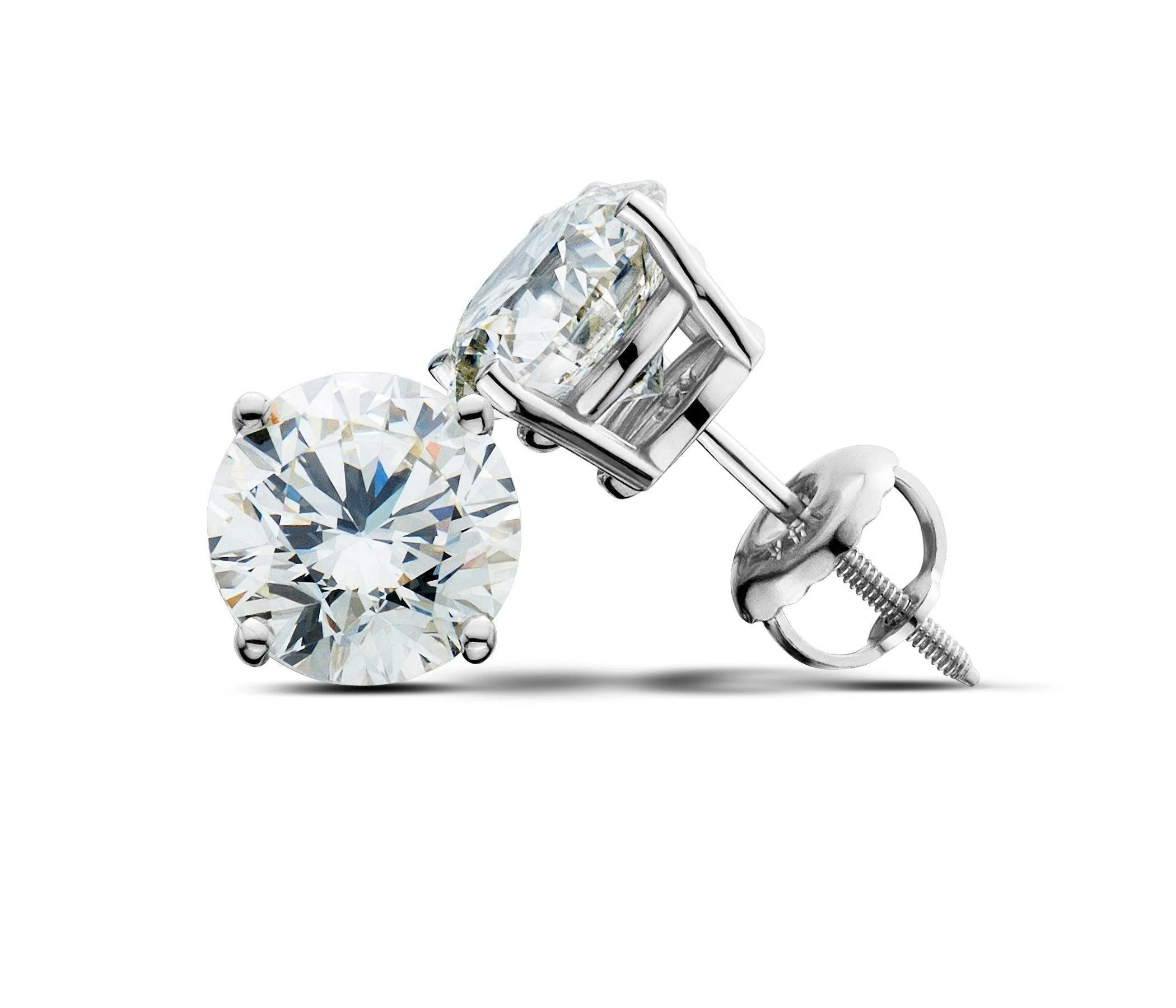 Classic Round Earrings 1 1/2 CTW. IGI Certified E-F VS - Image 4