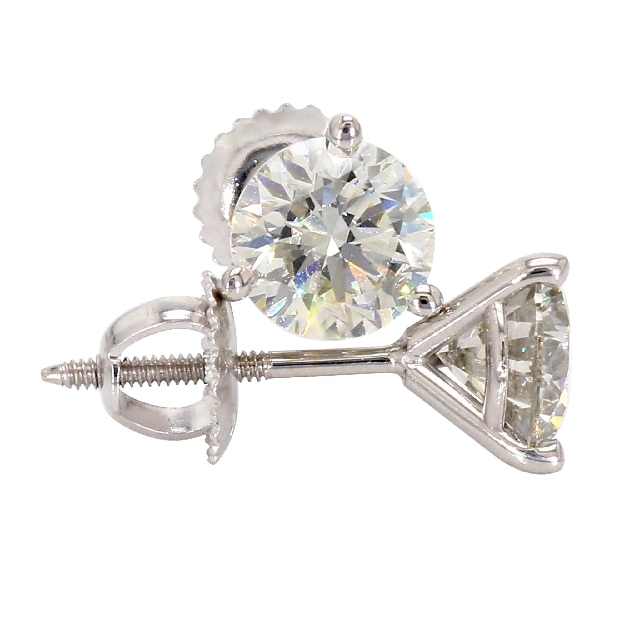 Martini Round Earrings 2.00 CTW. IGI Certified E-F VS - Image 3