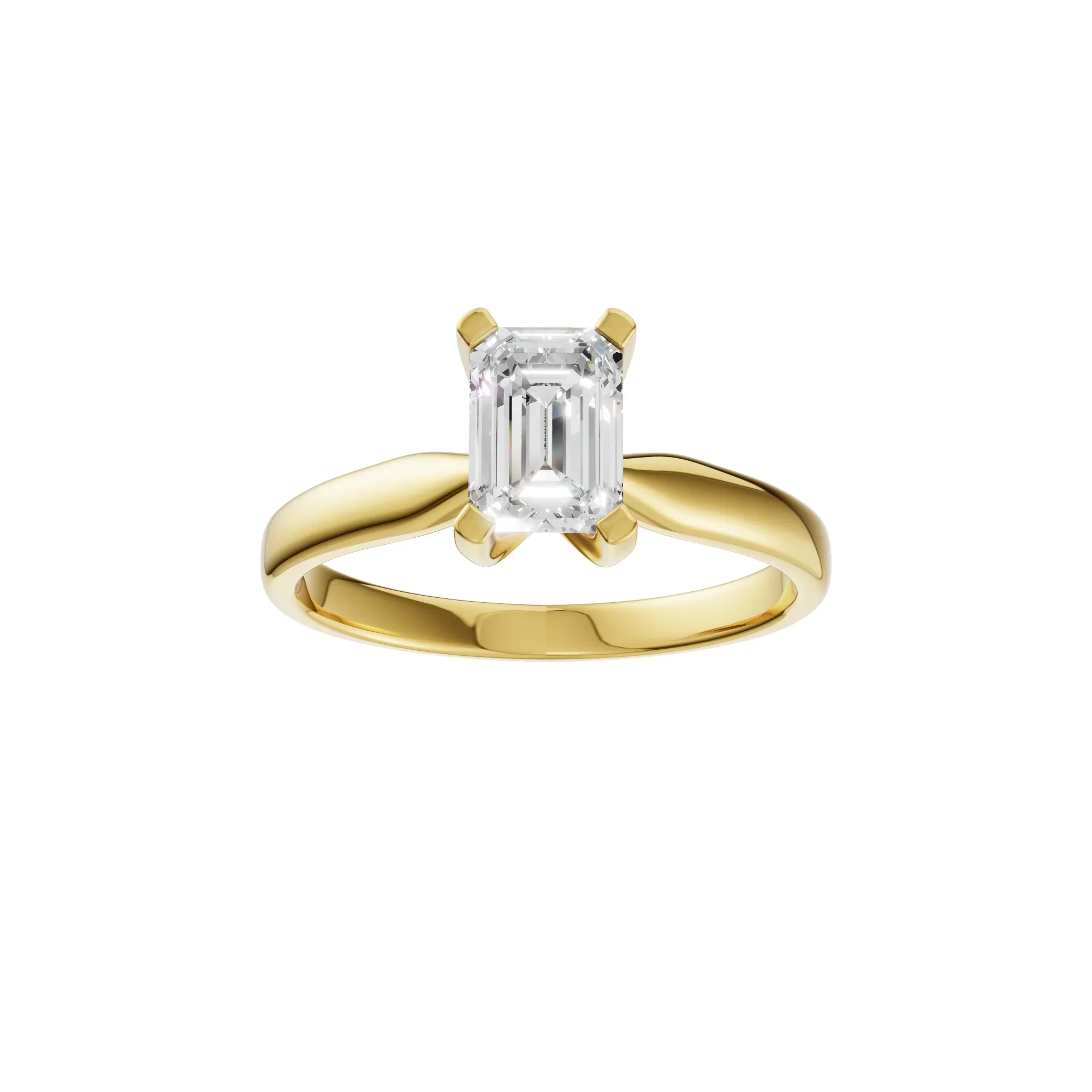 Emerald Cut Solitaire Ring 1.0Ct - Image 2