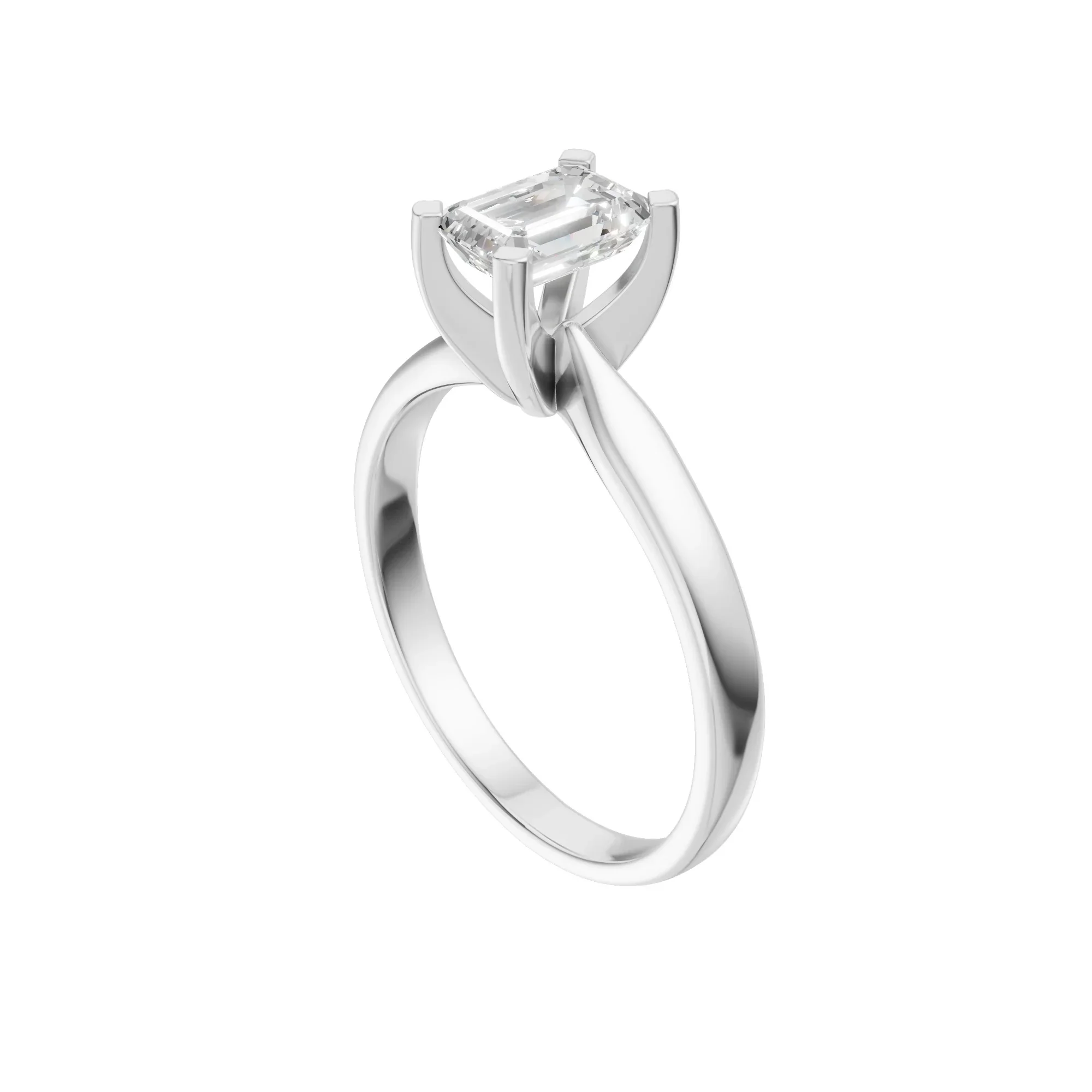 Emerald Cut Solitaire Ring 1.0Ct - Image 3