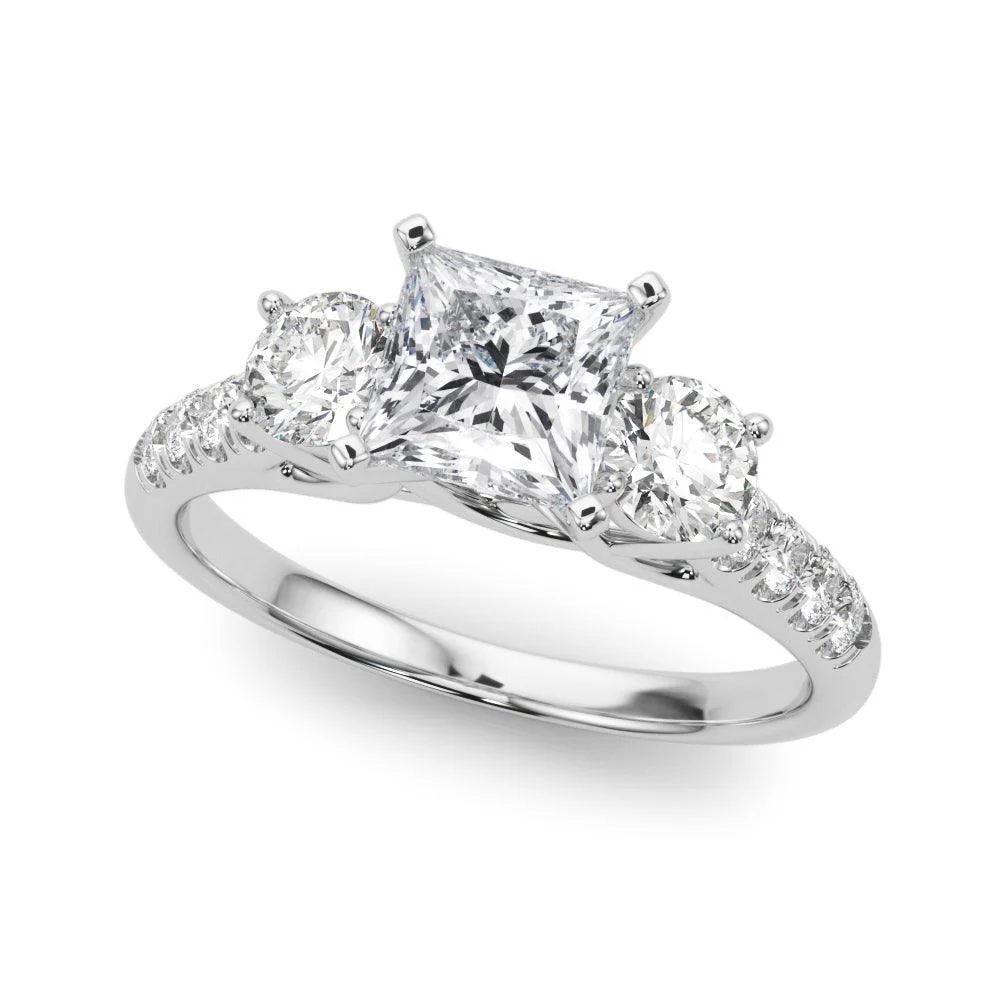 Tina 3 Stone Setting - Princess