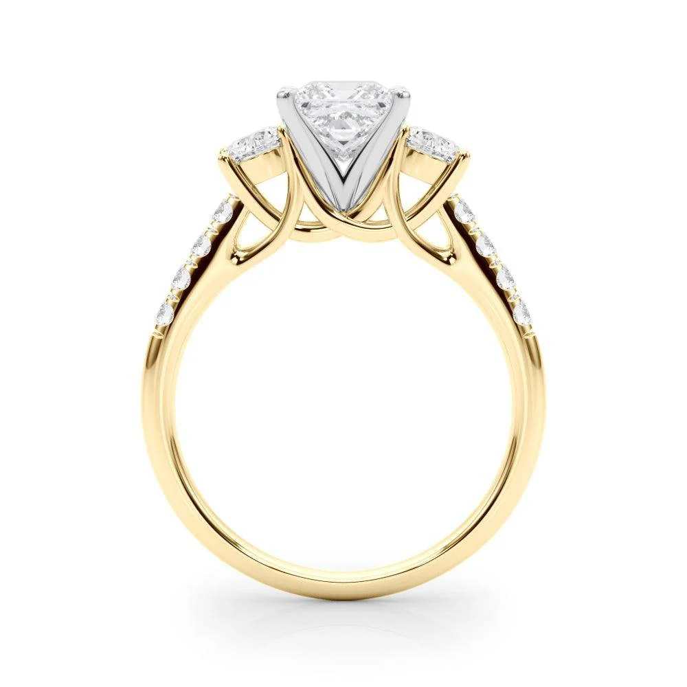 Tina 3 Stone Setting - Princess - Image 3