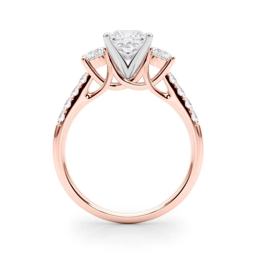 Tina 3 Stone Setting - Princess - Image 4
