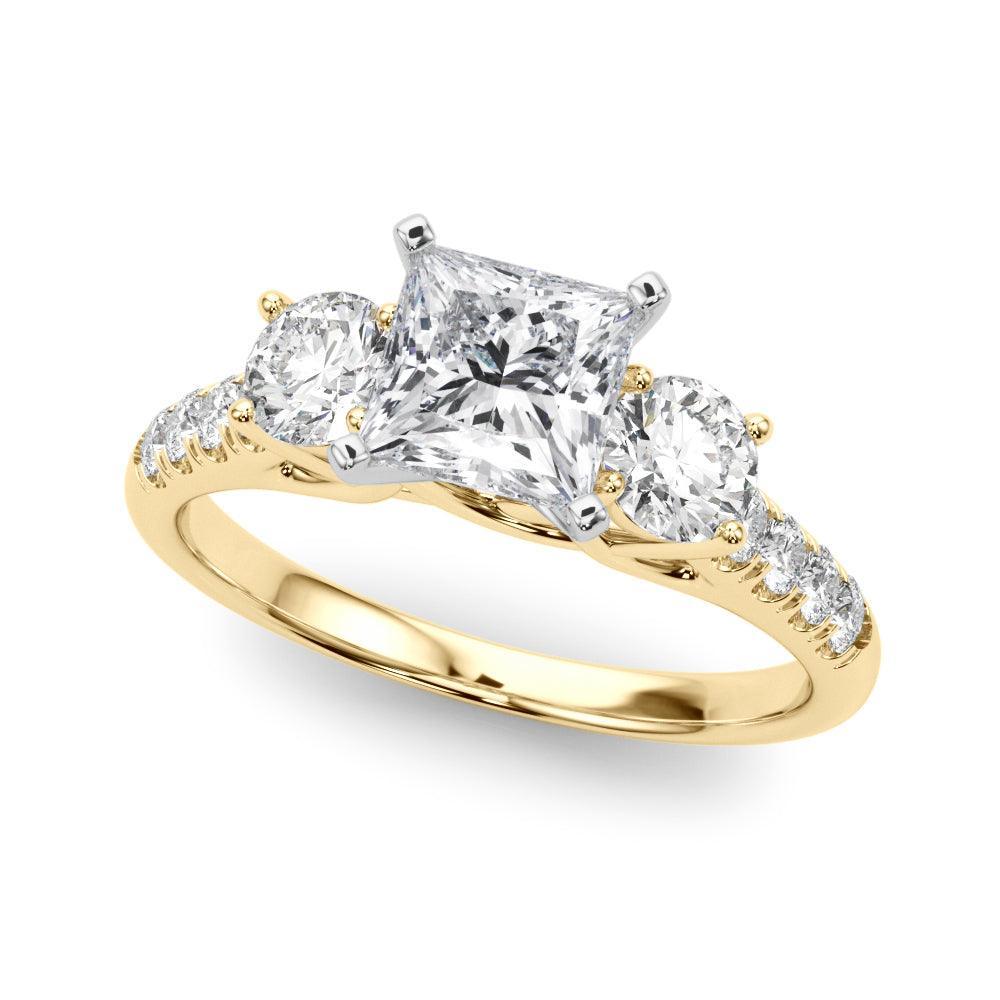 Tina 3 Stone Setting - Princess - Image 6