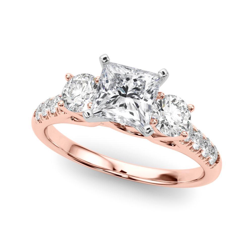Tina 3 Stone Setting - Princess - Image 7
