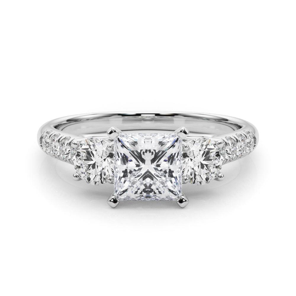 Tina 3 Stone Setting - Princess - Image 2