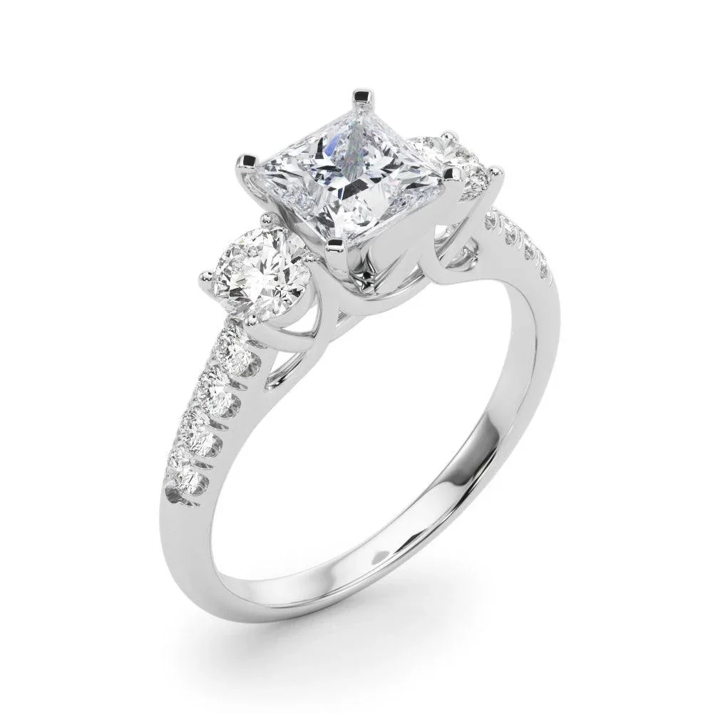 Tina 3 Stone Setting - Princess - Image 8