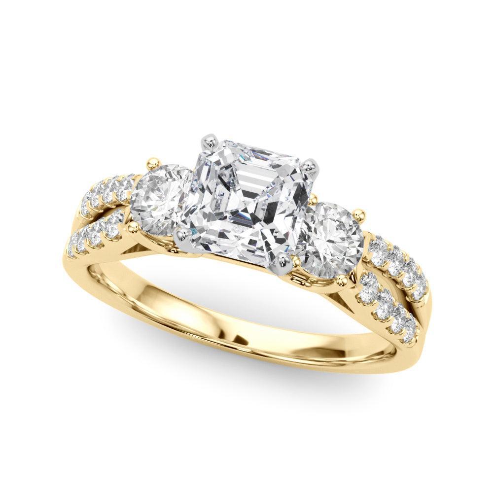 Tracy 3 Stone Setting - Asscher - Image 6