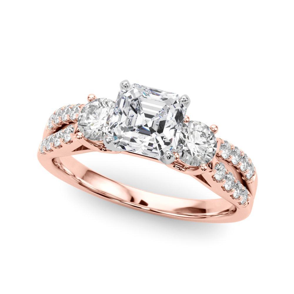 Tracy 3 Stone Setting - Asscher - Image 7