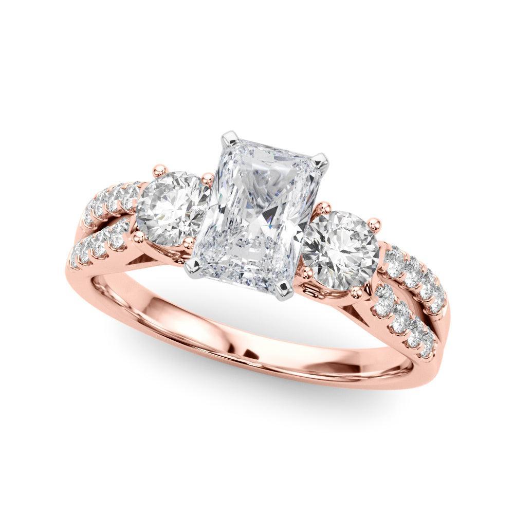 Tracy 3 Stone Setting - Emerald - Image 3