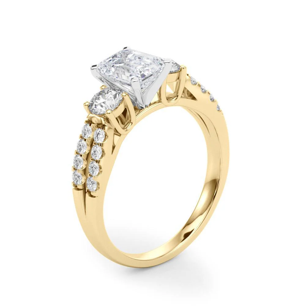 Tracy 3 Stone Setting - Emerald - Image 8