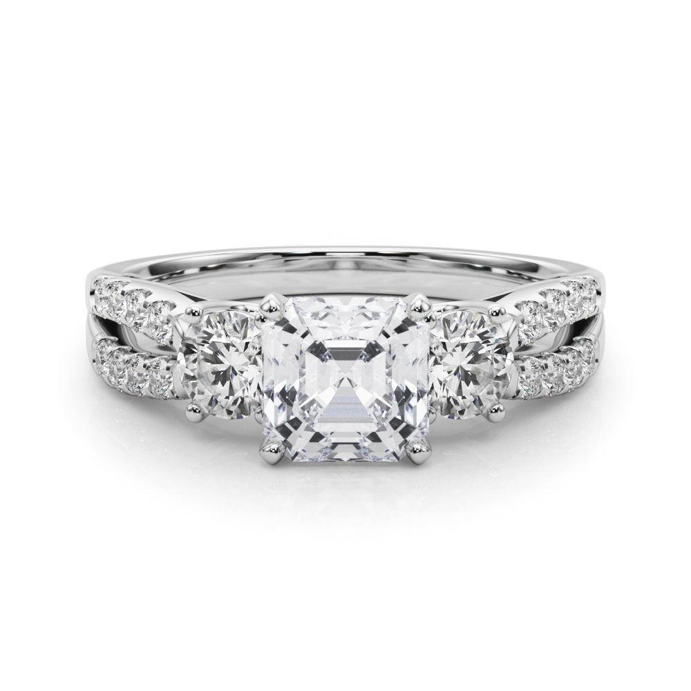 Tracy 3 Stone Setting - Asscher - Image 2